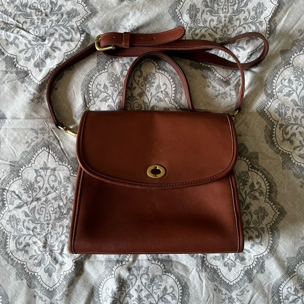 Vintage coach manor top handle bag